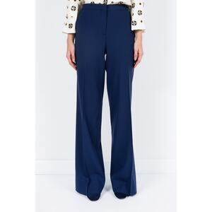 Diane Von Furstenberg Wide Leg Navy Blue Trousers Size 6